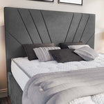 Fiji Sunrise Upholstered Bed - Steel Plush Velvet