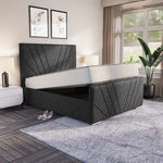 Fiji Sunrise Upholstered Ottoman Bed - Black Chenille