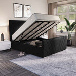 Fiji Sunrise Upholstered Ottoman Bed - Black Chenille