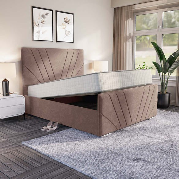 Fiji Sunrise Upholstered Ottoman Bed - Mauve Naples
