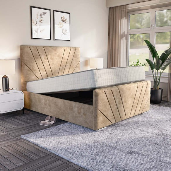 Fiji Sunrise Upholstered Ottoman Bed - Mink Coniston
