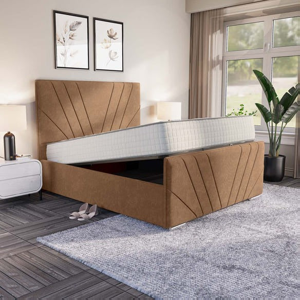 Fiji Sunrise Upholstered Ottoman Bed - Mink Naples
