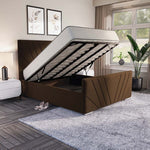 Fiji Sunrise Upholstered Ottoman Bed - Mocca Plush Velvet