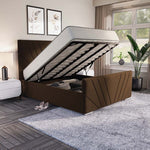 Fiji Sunrise Upholstered Ottoman Bed - Mocca Plush Velvet