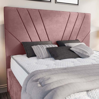 Fiji Sunrise Upholstered Ottoman Bed - Pink Plush Velvet