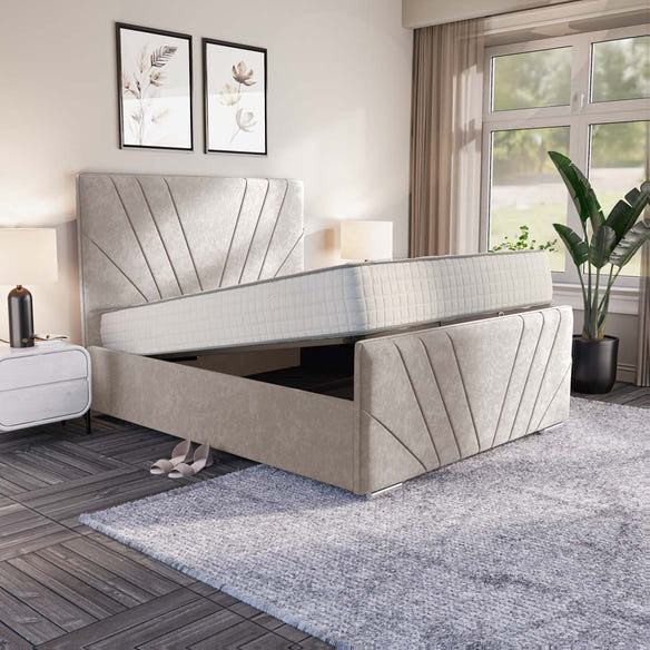 Fiji Sunrise Upholstered Ottoman Bed - Seal Grey Naples