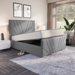 Fiji Sunrise Upholstered Ottoman Bed - Silver Chenille