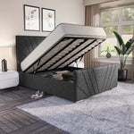 Fiji Sunrise Upholstered Ottoman Bed - Silver Chenille