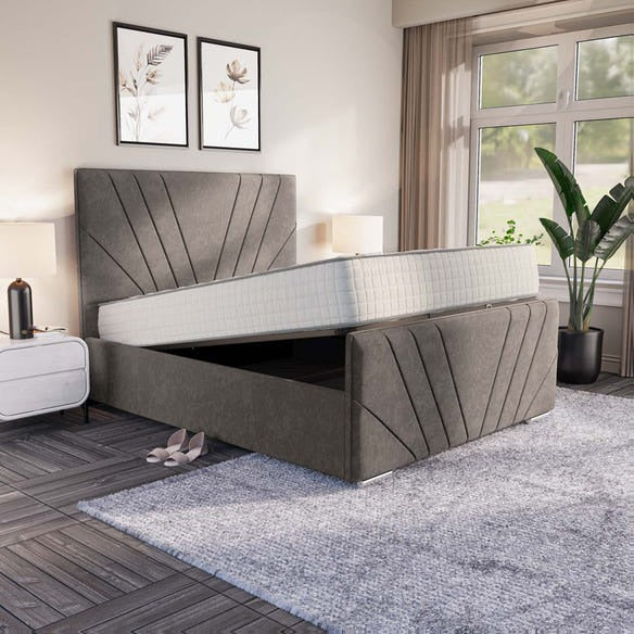 Fiji Sunrise Upholstered Ottoman Bed - Slate Grey Naples