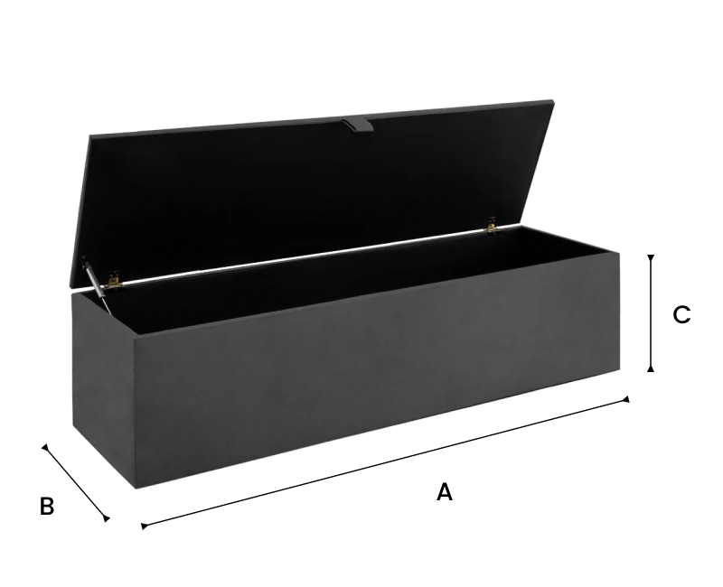 Lisbon Ottoman Storage Box - Armour Coniston dimensions