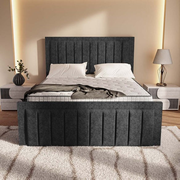 Hamilton Upholstered Bed - Black Chenille