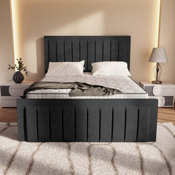 Hamilton Upholstered Bed - Black Naples