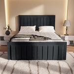 Hamilton Upholstered Bed - Black Plush Velvet