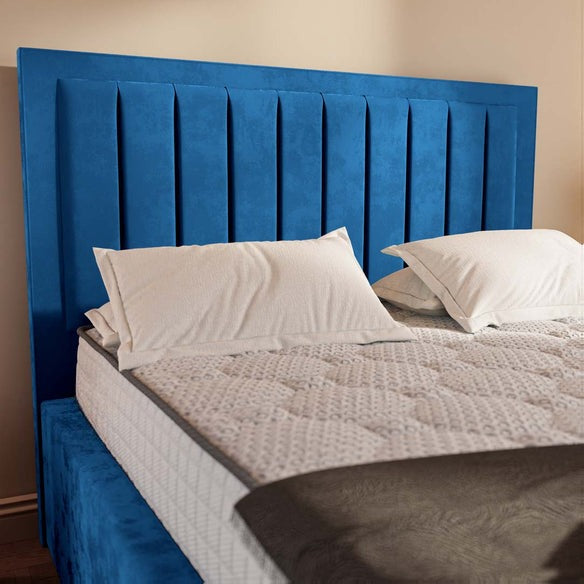 Hamilton Upholstered Bed - Blue Plush Velvet