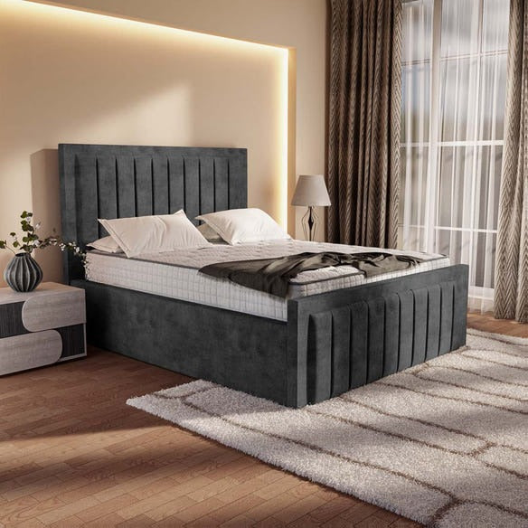 Hamilton Upholstered Bed - Charcoal Coniston