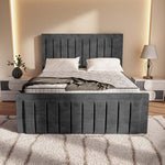 Hamilton Upholstered Bed - Charcoal Coniston