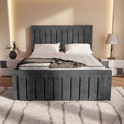 Hamilton Upholstered Bed - Charcoal Coniston
