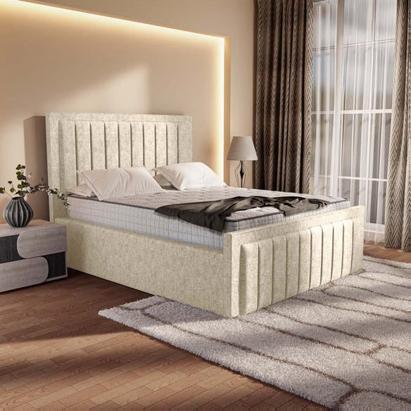 Hamilton Upholstered Bed - Cream Chenille