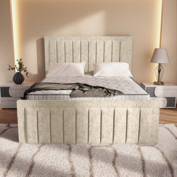 Hamilton Upholstered Bed - Cream Chenille