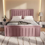 Hamilton Upholstered Bed - Pink Plush Velvet