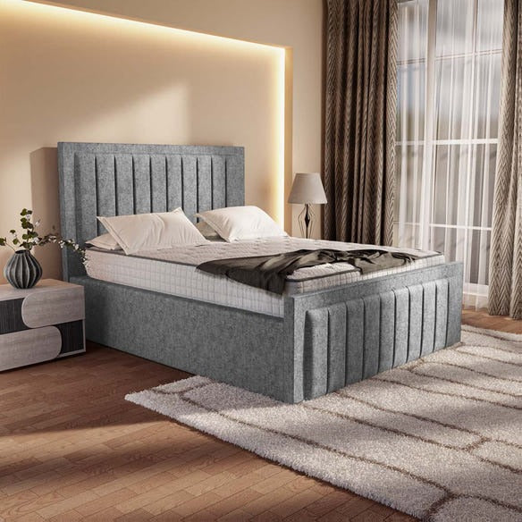 Hamilton Upholstered Bed - Silver Chenille