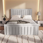 Hamilton Upholstered Bed - Silver Plush Velvet