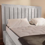 Hamilton Upholstered Bed - Silver Plush Velvet