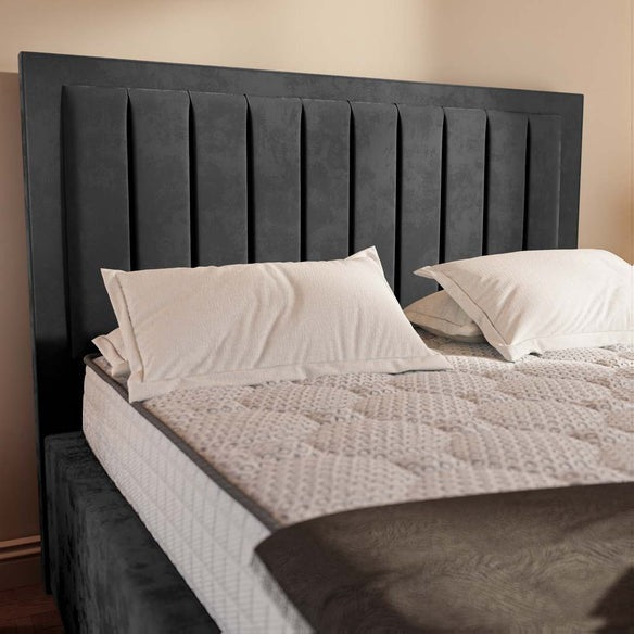 Hamilton Upholstered Bed - Steel Plush Velvet