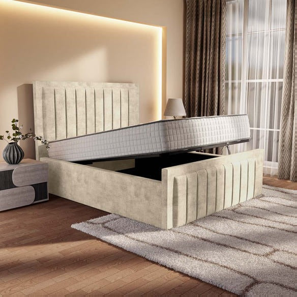 Hamilton Upholstered Ottoman Bed - Almond Coniston