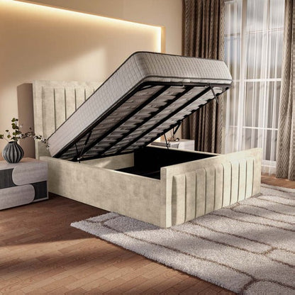 Hamilton Upholstered Ottoman Bed - Almond Coniston