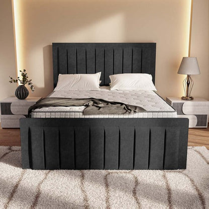 Hamilton Upholstered Ottoman Bed - Black Naples