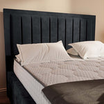 Hamilton Upholstered Ottoman Bed - Black Plush Velvet