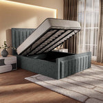 Hamilton Upholstered Ottoman Bed - Charcoal Chenille