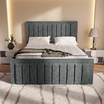 Hamilton Upholstered Ottoman Bed - Charcoal Chenille