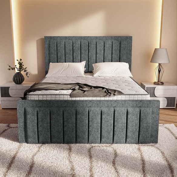 Hamilton Upholstered Ottoman Bed - Charcoal Chenille