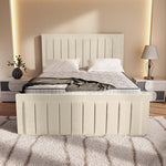 Hamilton Upholstered Ottoman Bed - Cream Plush Velvet