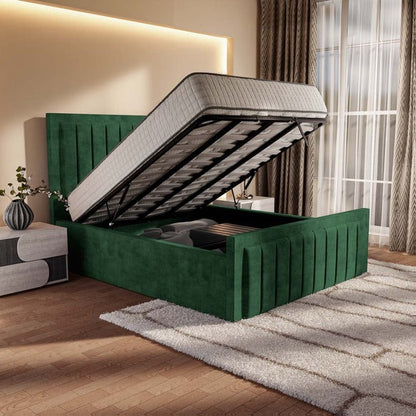 Hamilton Upholstered Ottoman Bed - Emerald Coniston