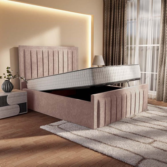 Hamilton Upholstered Ottoman Bed - Mauve Naples
