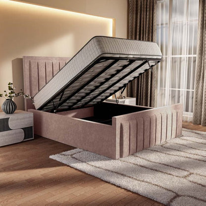 Hamilton Upholstered Ottoman Bed - Mauve Naples