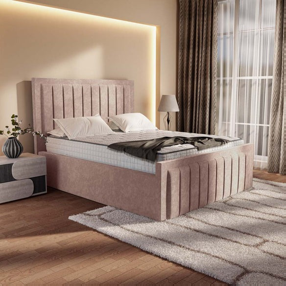 Hamilton Upholstered Ottoman Bed - Mauve Naples