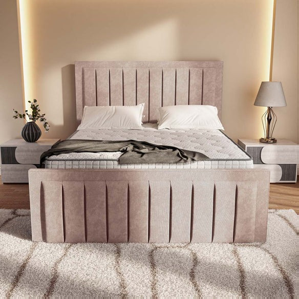 Hamilton Upholstered Ottoman Bed - Mauve Naples