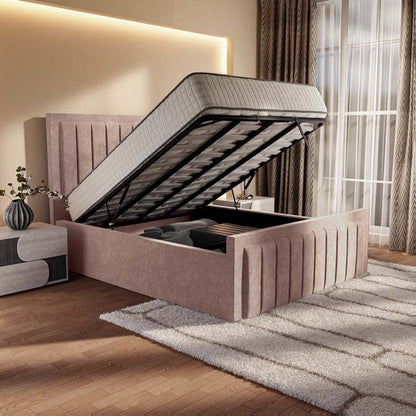 Hamilton Upholstered Ottoman Bed - Mauve Naples