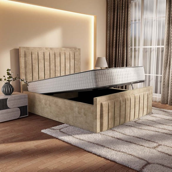 Hamilton Upholstered Ottoman Bed - Mink Coniston