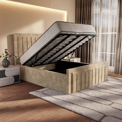 Hamilton Upholstered Ottoman Bed - Mink Coniston