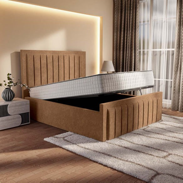 Hamilton Upholstered Ottoman Bed - Mink Naples
