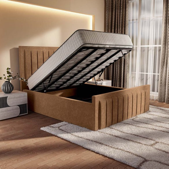 Hamilton Upholstered Ottoman Bed - Mink Naples