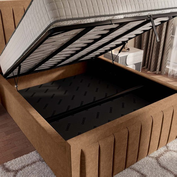 Hamilton Upholstered Ottoman Bed - Mink Naples