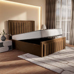 Hamilton Upholstered Ottoman Bed - Mocca Plush Velvet
