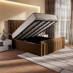 Hamilton Upholstered Ottoman Bed - Mocca Plush Velvet