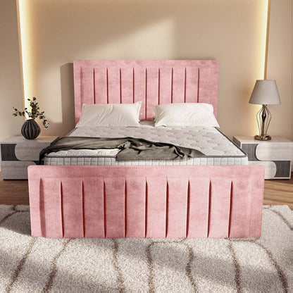 Hamilton Upholstered Ottoman Bed - Pink Coniston